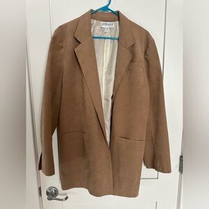 Vintage Suede blazer brown size 14 suede jacket leather